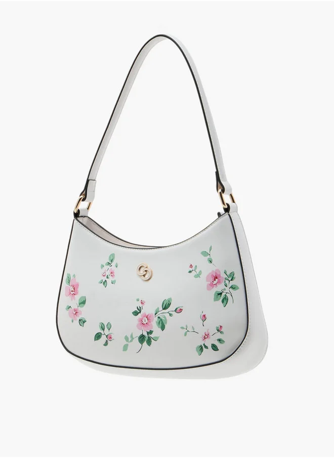 Celeste Floral Print Shoulder Bag with Zip Closure