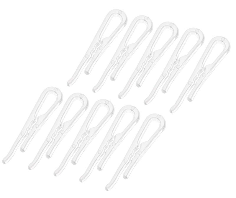 Mini Skater 2 Inch U Shape Clear Shirt Folding Clips Plastic Alligator Clips with Teeth for Ties Socks Pants and Dress100Pcs