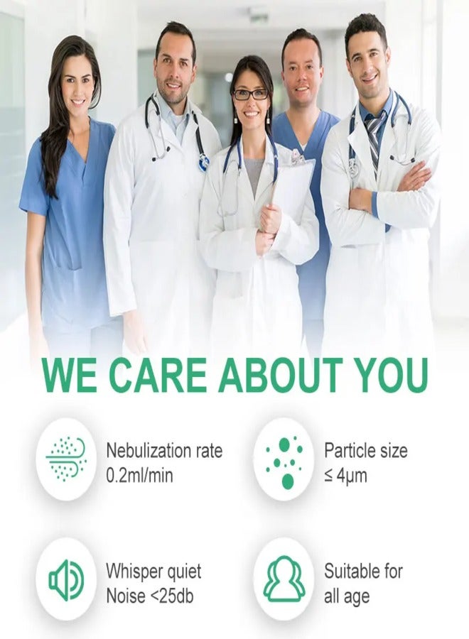 AROAQ جهاز النيبوليزر المحمول الصامت بشبكة نانوية جهاز استنشاق محمول للربو ورذاذ للأطفال مرطب هواء طبي صغير - Image 3