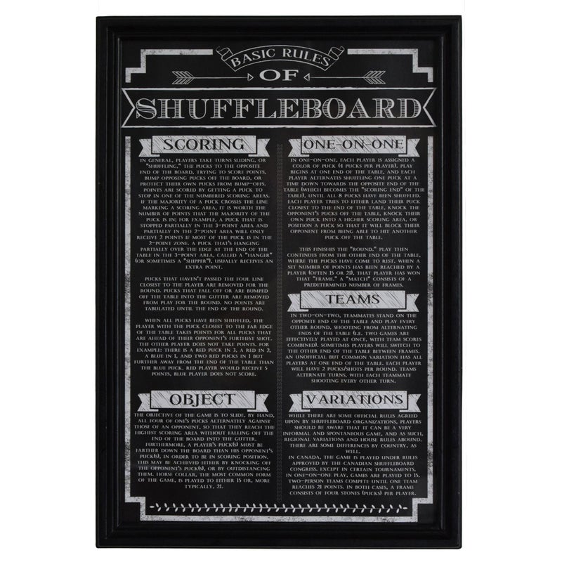 Hathaway Shuffleboard Game Rules Wall Art Black
