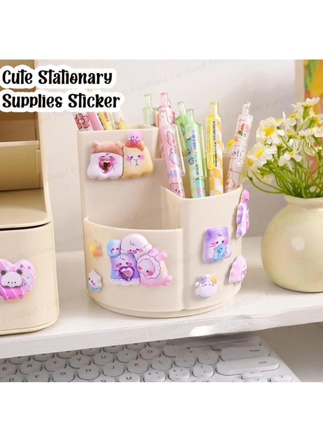 FunBlast Kawaii Stickers Set – Set of 3 Puffy Stickers for Kids, 3D Aesthetic Sticker, Cute Sticker's, Foam Sticker for Kids, Craft Self Adhesive Sticker's (04+05+06) - Image 2