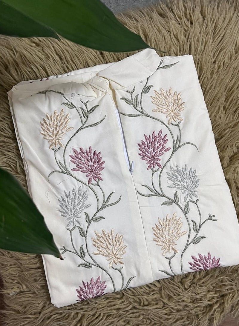 سجادة صلاة مريحة مطرزة بزهور ملونة  , من 3 قطع - Image 3