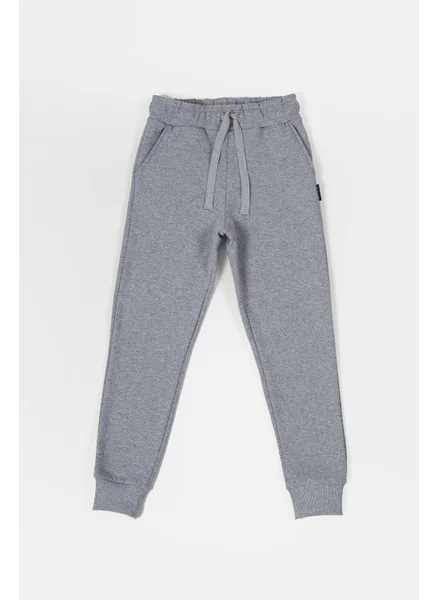 mmetalic Metalic Grey Thick Cotton Elastic Waist and Leg Pocket 5-6-7-8-9-10-11-12 Years Old Boy Tracksuit Bottoms