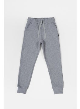 mmetalic Metalic Grey Thick Cotton Elastic Waist and Leg Pocket 5-6-7-8-9-10-11-12 Years Old Boy Tracksuit Bottoms  - Image 1