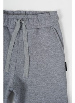 mmetalic Metalic Grey Thick Cotton Elastic Waist and Leg Pocket 5-6-7-8-9-10-11-12 Years Old Boy Tracksuit Bottoms  - Image 2