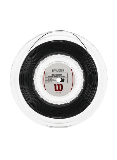Wilson Revolve Spin Tennis String Gauge 17 (1.25mm) - Reel 200m, Black