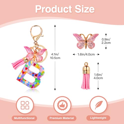 Lingdeer Personalized Makeup Bag with Initial Keychain, Custom Initial Monogram Small Travel Cosmetic Toiletry Bag, Birthday Gifts for Women Bridesmaid Teacher (B) - Image 4