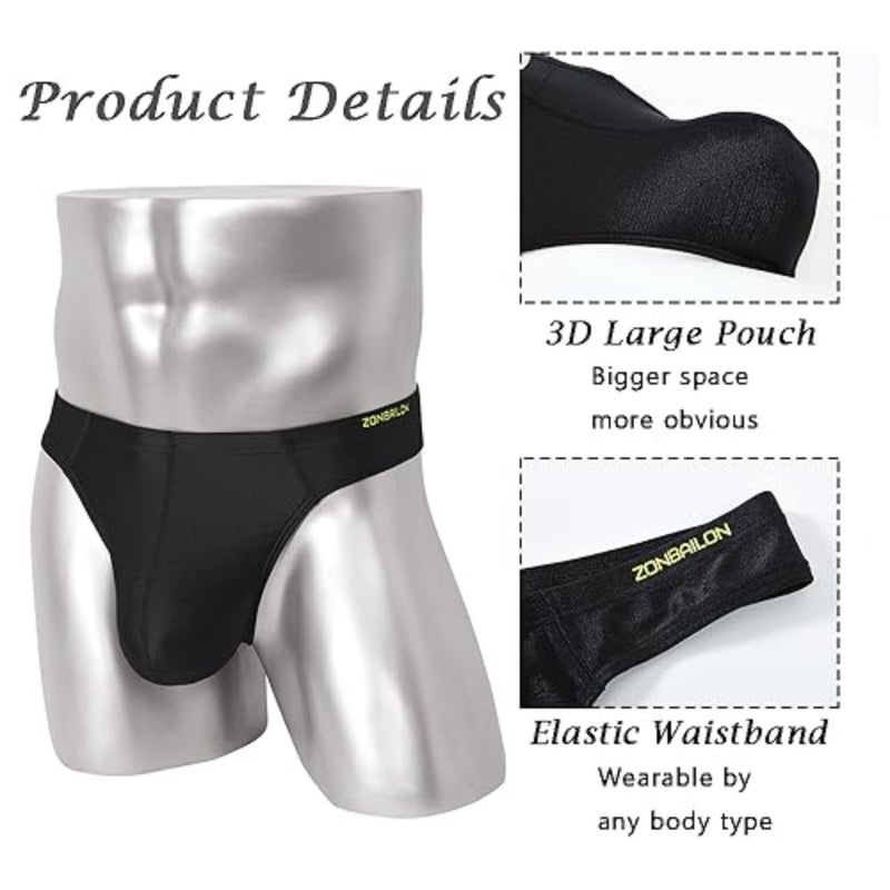 JINSHI Men's Thong Underwear Sexy Ice Silk Glossy G String Male Athletic Thongs T Back For Men Bikini Briefs - Image 3