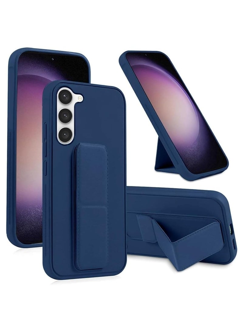 Denx Samsung Galaxy A55 Case with Kickstand and Magnetic Holder, Premium Vertical Strap and Grip with Silicone Holder, multiple viewing positions for Samsung Galaxy A55 (Blue)  - Image 1