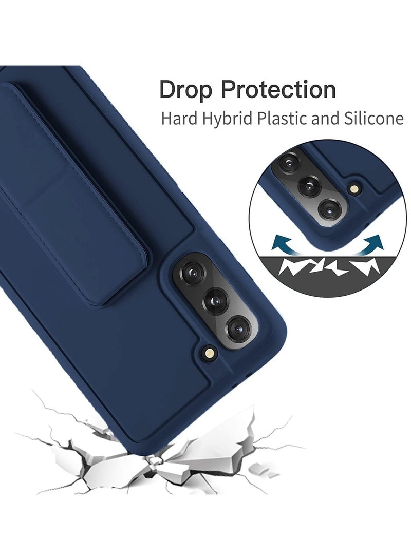Denx Samsung Galaxy A55 Case with Kickstand and Magnetic Holder, Premium Vertical Strap and Grip with Silicone Holder, multiple viewing positions for Samsung Galaxy A55 (Blue)  - Image 2