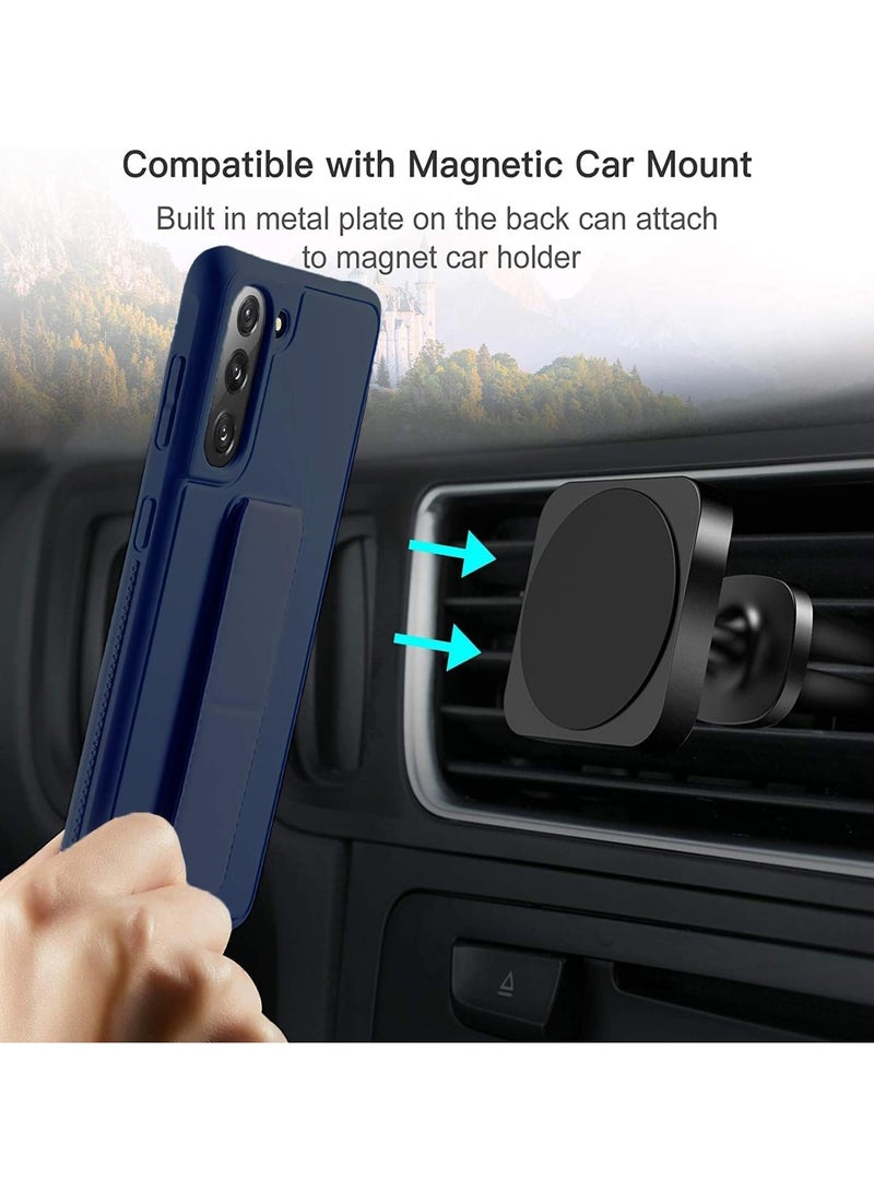 Denx Samsung Galaxy A55 Case with Kickstand and Magnetic Holder, Premium Vertical Strap and Grip with Silicone Holder, multiple viewing positions for Samsung Galaxy A55 (Blue)  - Image 5