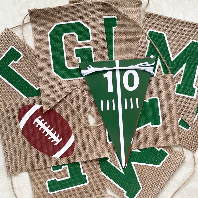 Uniwish Game Time Burlap Banner Football Party Decorations Sports Football Theme Baby Shower Birthday Party Favors Indoor Outdoor Home Decor - Image 5