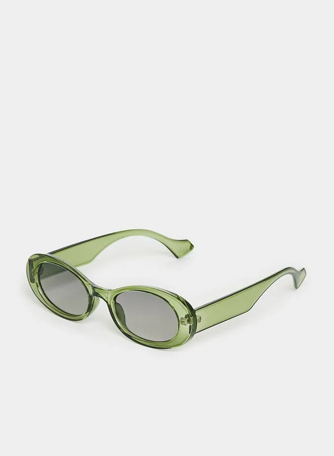 Styli Transparent Frame Oval Sunglasses