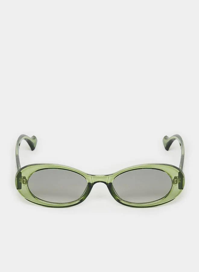 Styli Transparent Frame Oval Sunglasses