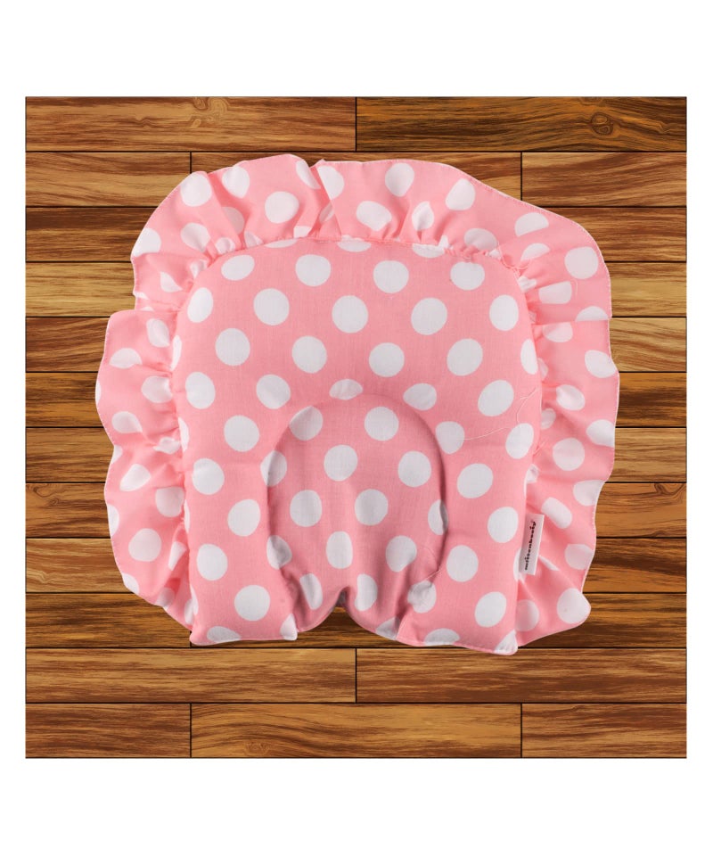 JEEN EEN Baby Cotton Pillow with Pure Rai Sarson (Mustard Seeds) for Head Supporter in Frill Shape for 0-6 Months Pack of 1 (MULTICOLO 4) - Image 1