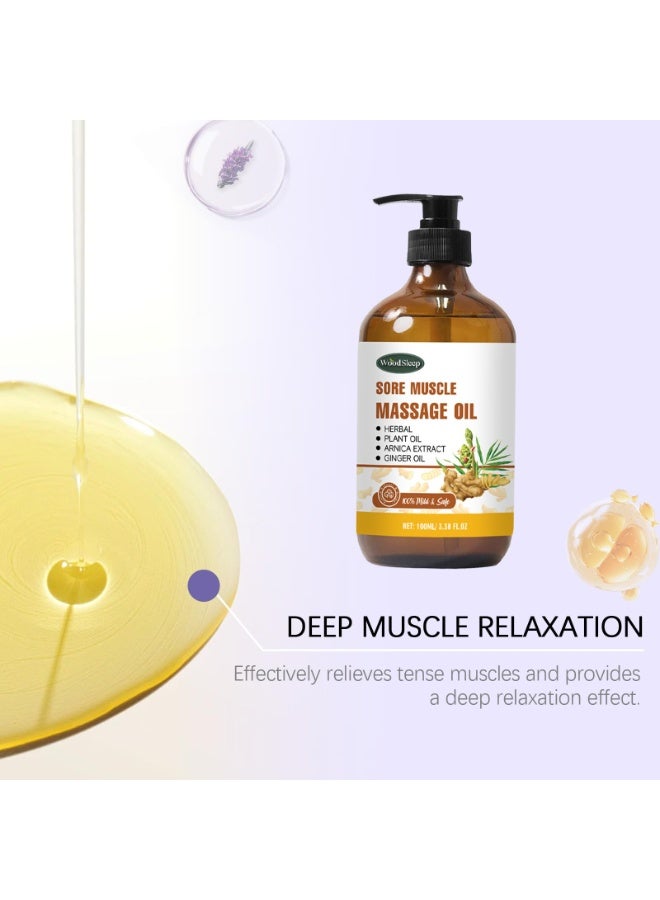 وودسليب زيوت التدليك لعلاج التدليك، للتاريخ ليلا، لألم العضلات، زيت الجسم Gua Sha Relaxing Body، الزيت الطبيعي لشعر الجلد -الزنجبيل - Image 2