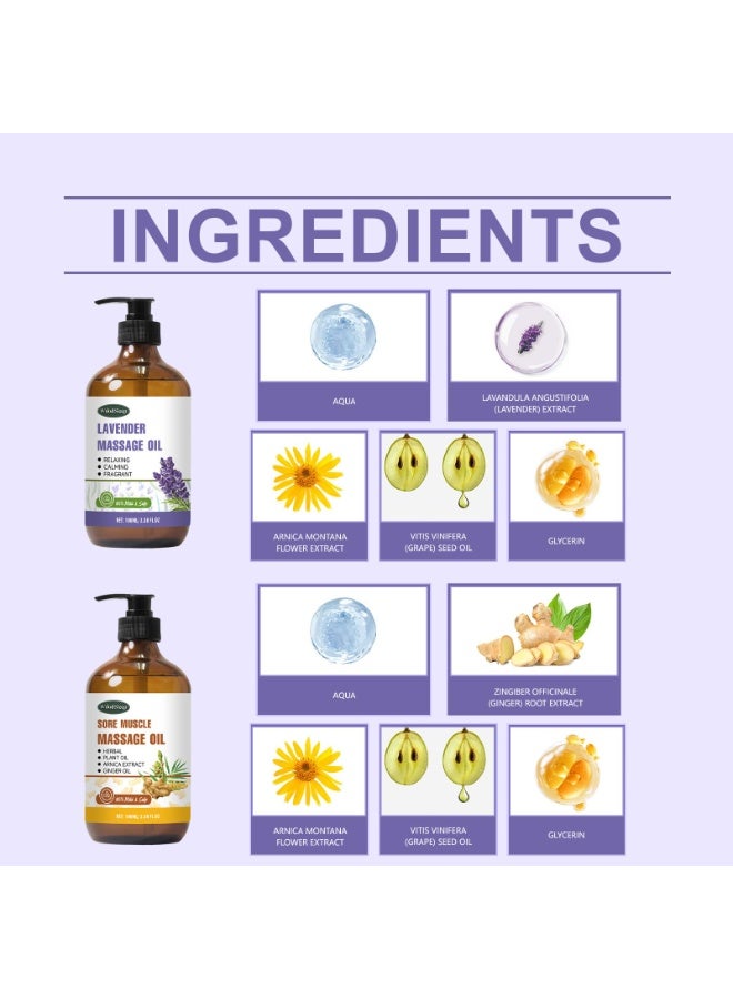 وودسليب زيوت التدليك لعلاج التدليك، للتاريخ ليلا، لألم العضلات، زيت الجسم Gua Sha Relaxing Body، الزيت الطبيعي لشعر الجلد -الزنجبيل - Image 3