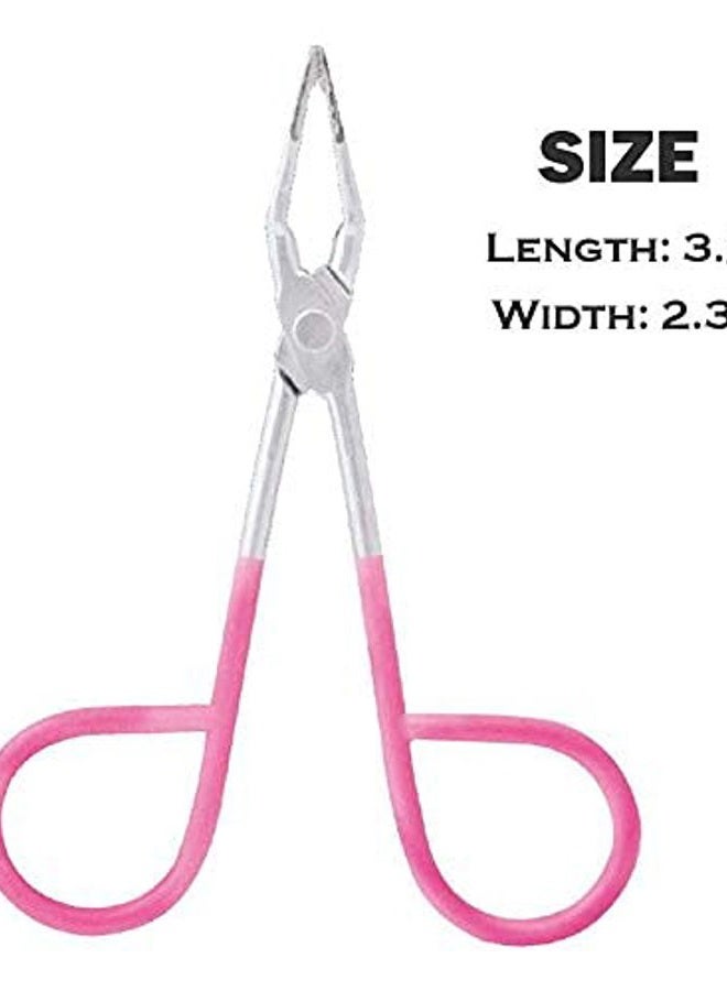 CURTIS PROFESSIONAL Salon TWEEZERS with Easy Scissor Handle, CASE Included; The BEST PRECISION EYEBROW TWEEZERS Men/Women; Tools for Facial Hair, Ingrown Hair, Blackhead; Pink & Silver EASY TO HOLD - Image 5