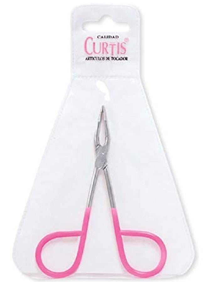 CURTIS PROFESSIONAL Salon TWEEZERS with Easy Scissor Handle, CASE Included; The BEST PRECISION EYEBROW TWEEZERS Men/Women; Tools for Facial Hair, Ingrown Hair, Blackhead; Pink & Silver EASY TO HOLD - Image 4