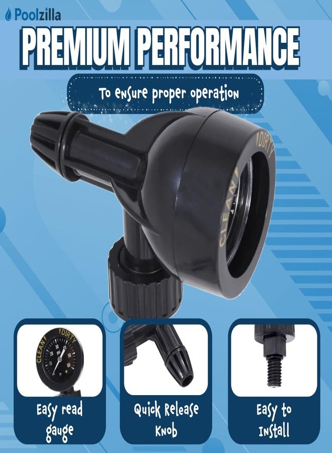 Poolzilla Air Gauge Release Valve Assembly, 0-60 PSI Air Release Compatible with R0357200, and Zodiac Jandy Pool and Spa Filters DEV/DEL Series, CL/CV Series, and JS Series Filters - Image 3