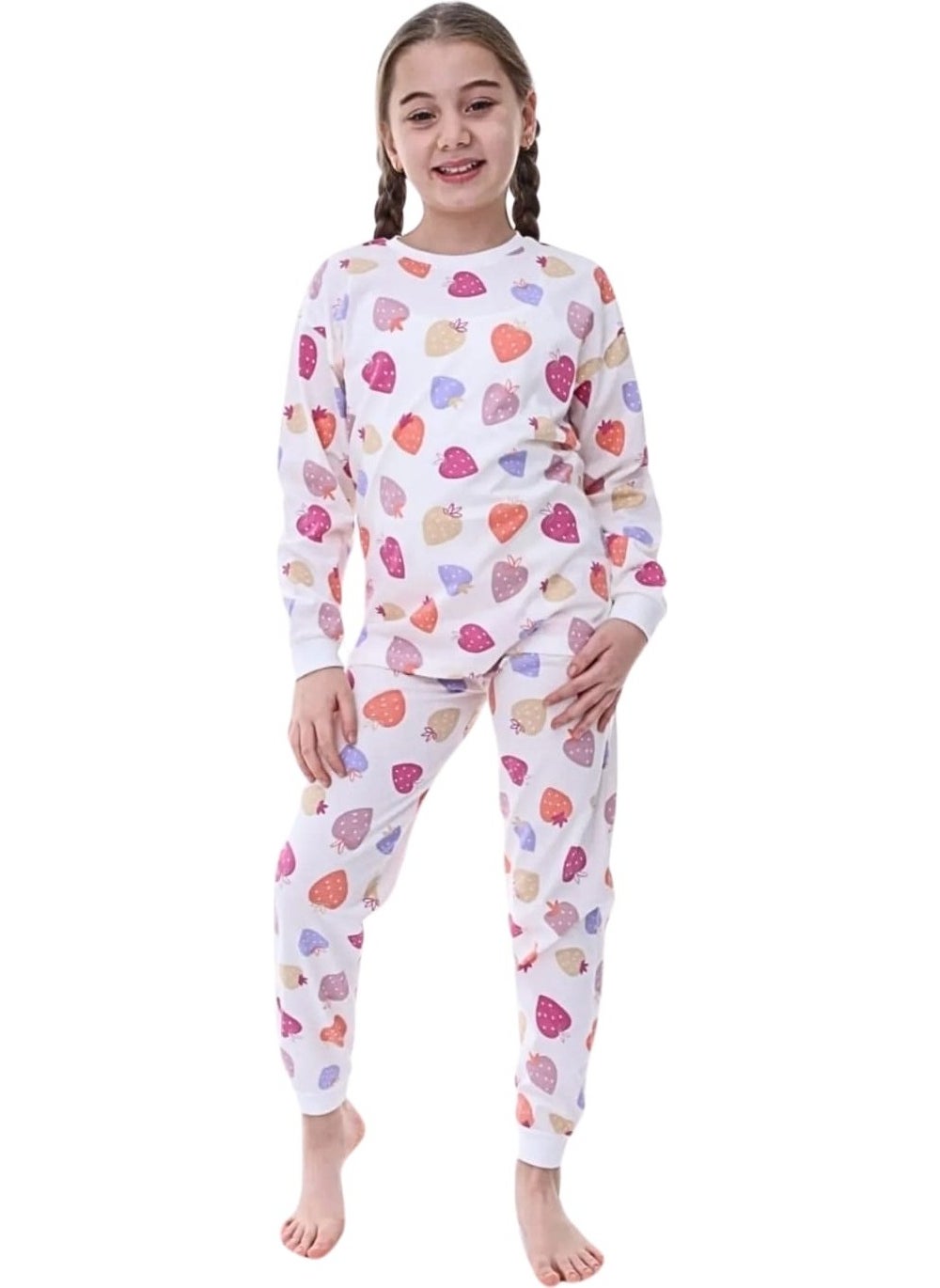 Strawberry Patterned Cotton Girls Pajama Set – Soft and Comfortable - pzsku/Z3D671B7DB2CA326A6157Z/45/_/1741272248/22a39460-32cf-4c14-9453-984e1a62d345