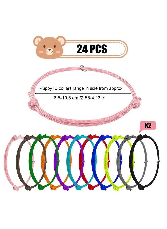 AIEX 24pcs Puppy Id Collars, Puppy Bands Collars Whelping Collars for Newborn Pet Dog Cat Identification  - Image 2