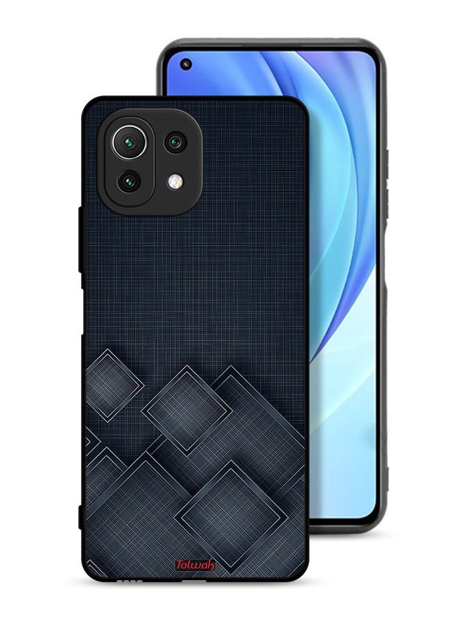 Tolwak غطاء حماية لهاتف Xiaomi Mi 11 Lite 5G بنمط مربعات على القماش - Image 1