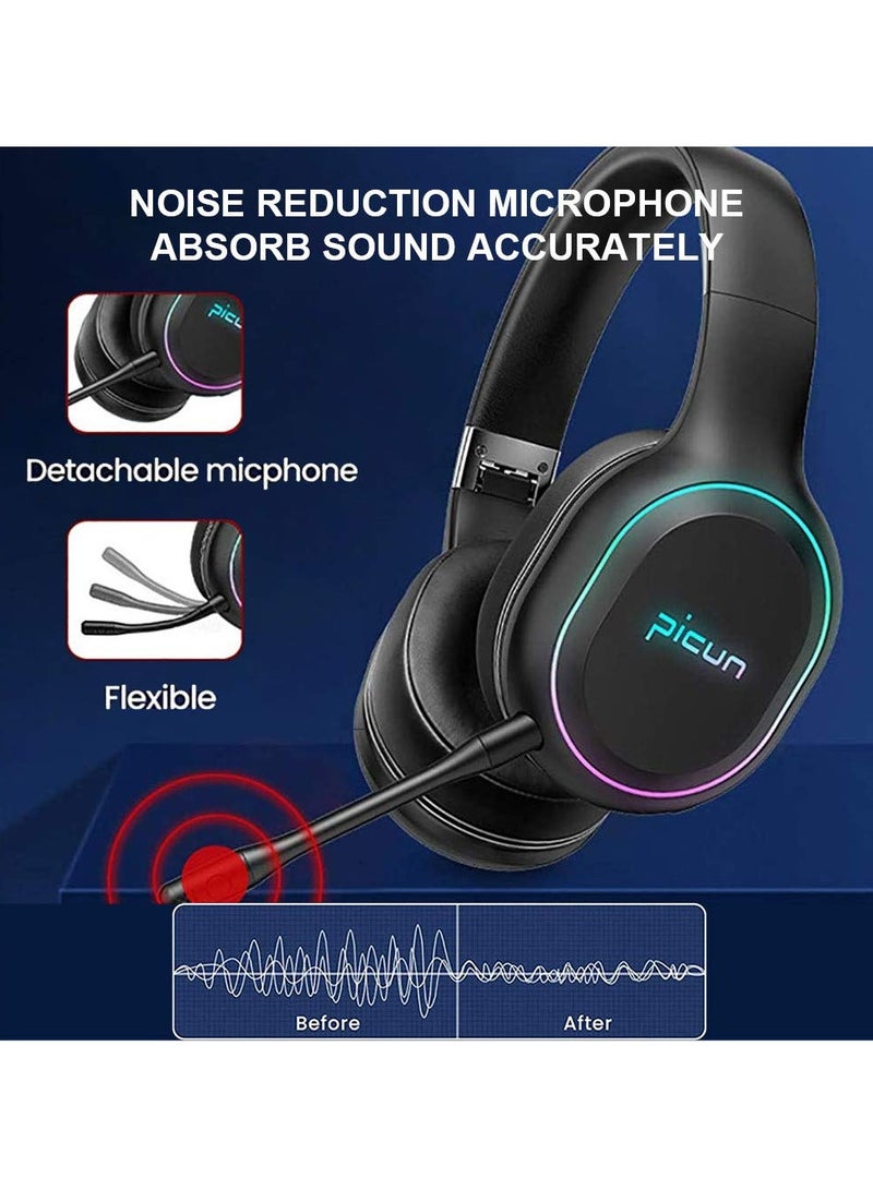 Picun P80X HiFi Bluetooth 2.4GHz Wireless Gaming Headset for PS5, PS4, Switch, PC, Laptop,Xbox,Android,IOS - Image 4