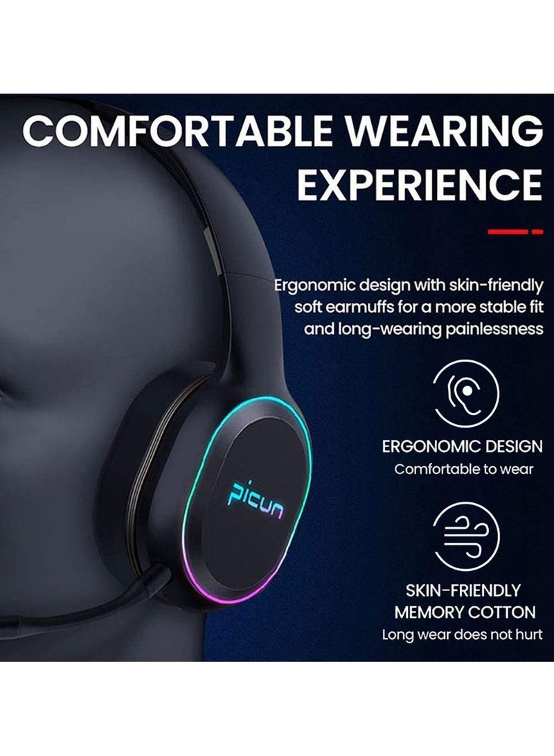 Picun P80X HiFi Bluetooth 2.4GHz Wireless Gaming Headset for PS5, PS4, Switch, PC, Laptop,Xbox,Android,IOS - Image 5