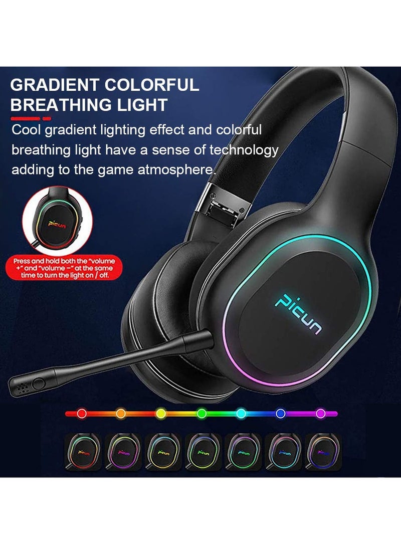 Picun P80X HiFi Bluetooth 2.4GHz Wireless Gaming Headset for PS5, PS4, Switch, PC, Laptop,Xbox,Android,IOS - Image 3
