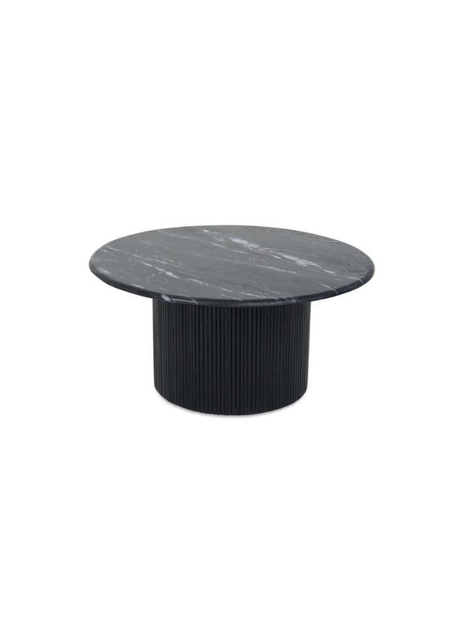 Pan Home POVERA COFFEE TABLE BLACK MARBLE BLACK WOOD - Image 1