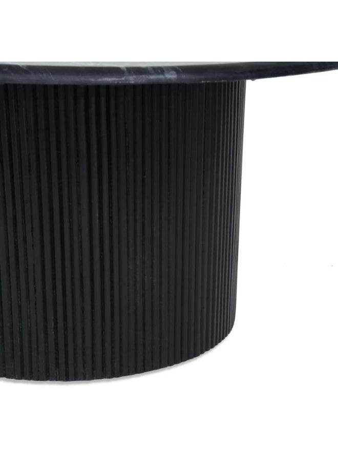 Pan Home POVERA COFFEE TABLE BLACK MARBLE BLACK WOOD - Image 4