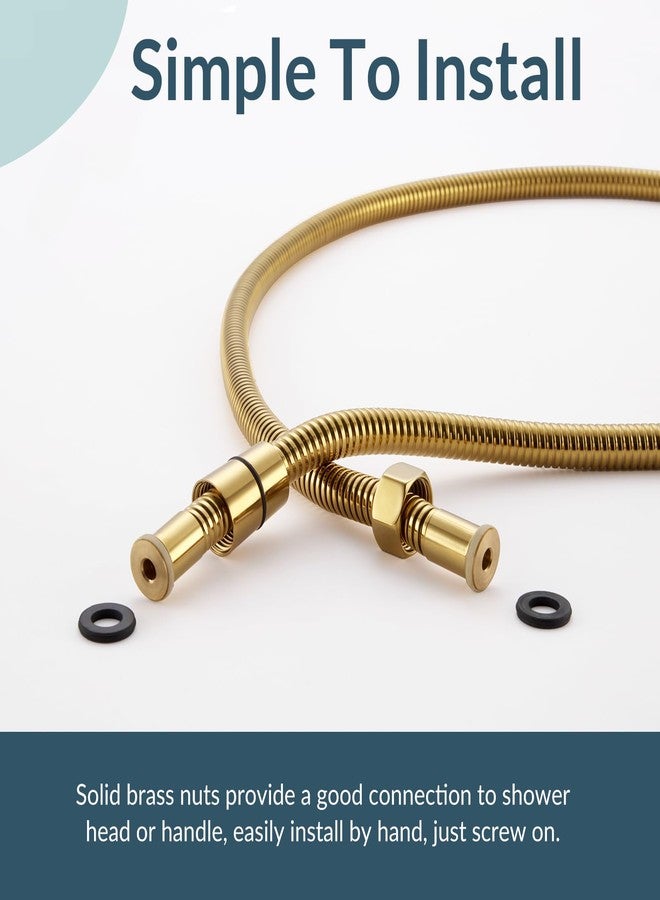 APLusee Titanium Gold Shower Hose, 59-Inch Extra Long Handheld Shower Head Hose Replacement - Image 5