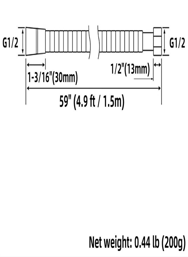 APLusee Titanium Gold Shower Hose, 59-Inch Extra Long Handheld Shower Head Hose Replacement - Image 2