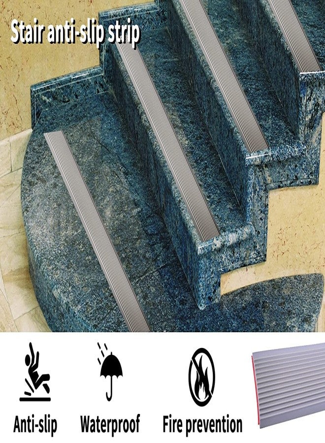 Delzon 1 Meter Stair Anti-Slip Strip, Stair Nosing Edge Trim Edge Protector, Safety Edge & Corner Guards Flooring Joining Strips Step -6 CM - Image 4