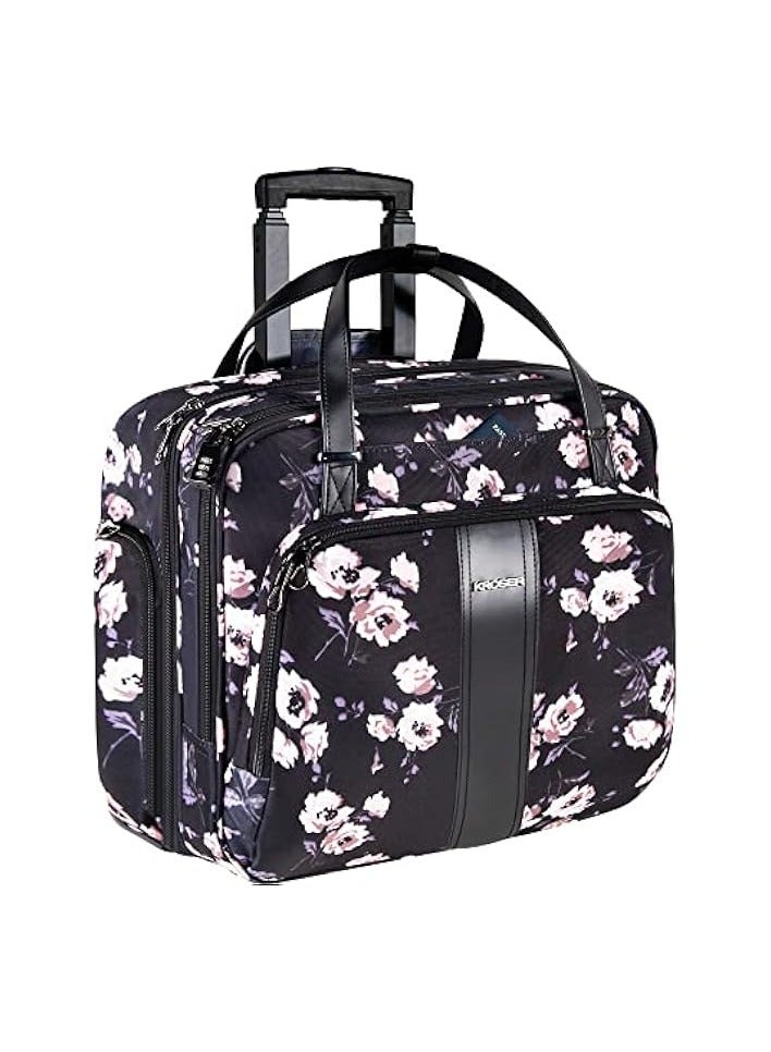 KROSER Rolling Laptop Briefcase Premium Rolling Laptop Bag Fits Up to 15.6 Inch Laptop Water-Repellent Overnight Rolling Computer Bag with Pockets for Travel/Business/School/Women  - Image 1