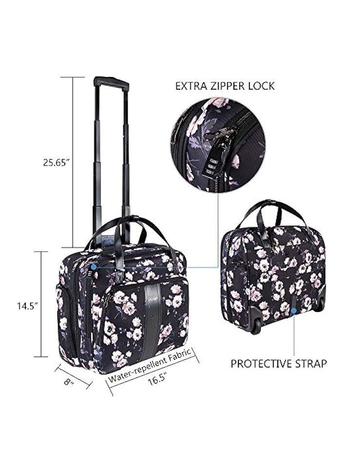 KROSER Rolling Laptop Briefcase Premium Rolling Laptop Bag Fits Up to 15.6 Inch Laptop Water-Repellent Overnight Rolling Computer Bag with Pockets for Travel/Business/School/Women  - Image 2