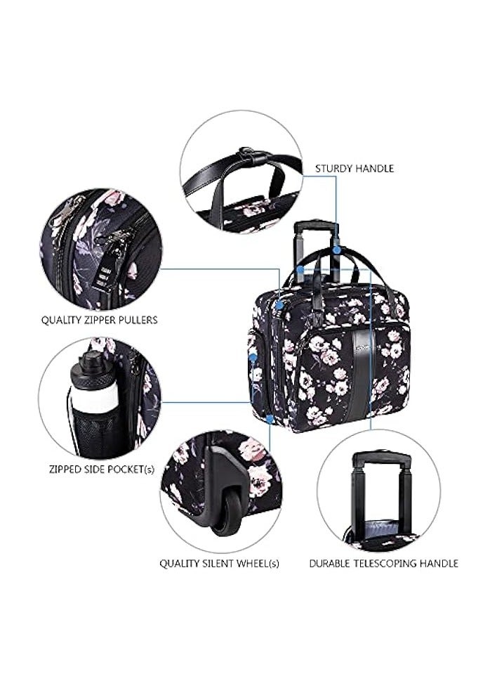 KROSER Rolling Laptop Briefcase Premium Rolling Laptop Bag Fits Up to 15.6 Inch Laptop Water-Repellent Overnight Rolling Computer Bag with Pockets for Travel/Business/School/Women  - Image 5