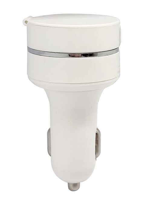 Smart Car Charger with Built-in Cable Lightning, 30-Pin Micro USB Plus Type-C for iPhone, iPad and Android with 2 USB Power Adapter EU Plug
