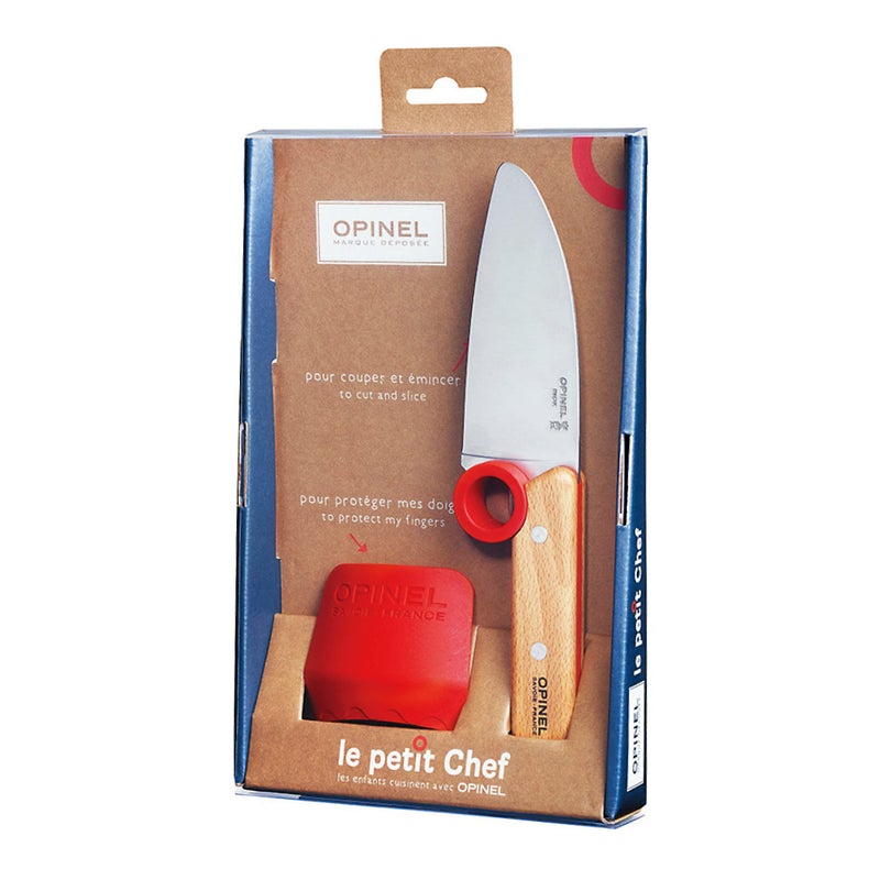 Opinel Le Petit Chef Knife Set Chef Knife With Rounded Tip Fingers Guard For Children Teaching Food Prep And Kitchen Safety 2 Piece Set Made In France - Image 2