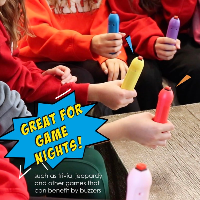 Teacher's Choice Handheld Game Buzzers - Loud Buzzes Unique to Each Joystick- Great for Jeopardy Rounds and Many Trivia and Buzzer Games - 8 Pack - Image 4