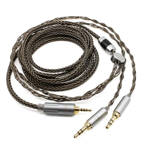 Youkamoo 2.5mm 8 Core Braided Silver Plated Replacement Cable Compatible for Hifiman HE4XX, HE-400i Headphones 2.5mm to Dual 3.5mm Male - Image 1