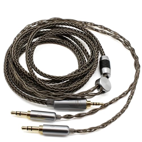 Youkamoo 2.5mm 8 Core Braided Silver Plated Replacement Cable Compatible for Hifiman HE4XX, HE-400i Headphones 2.5mm to Dual 3.5mm Male - Image 3