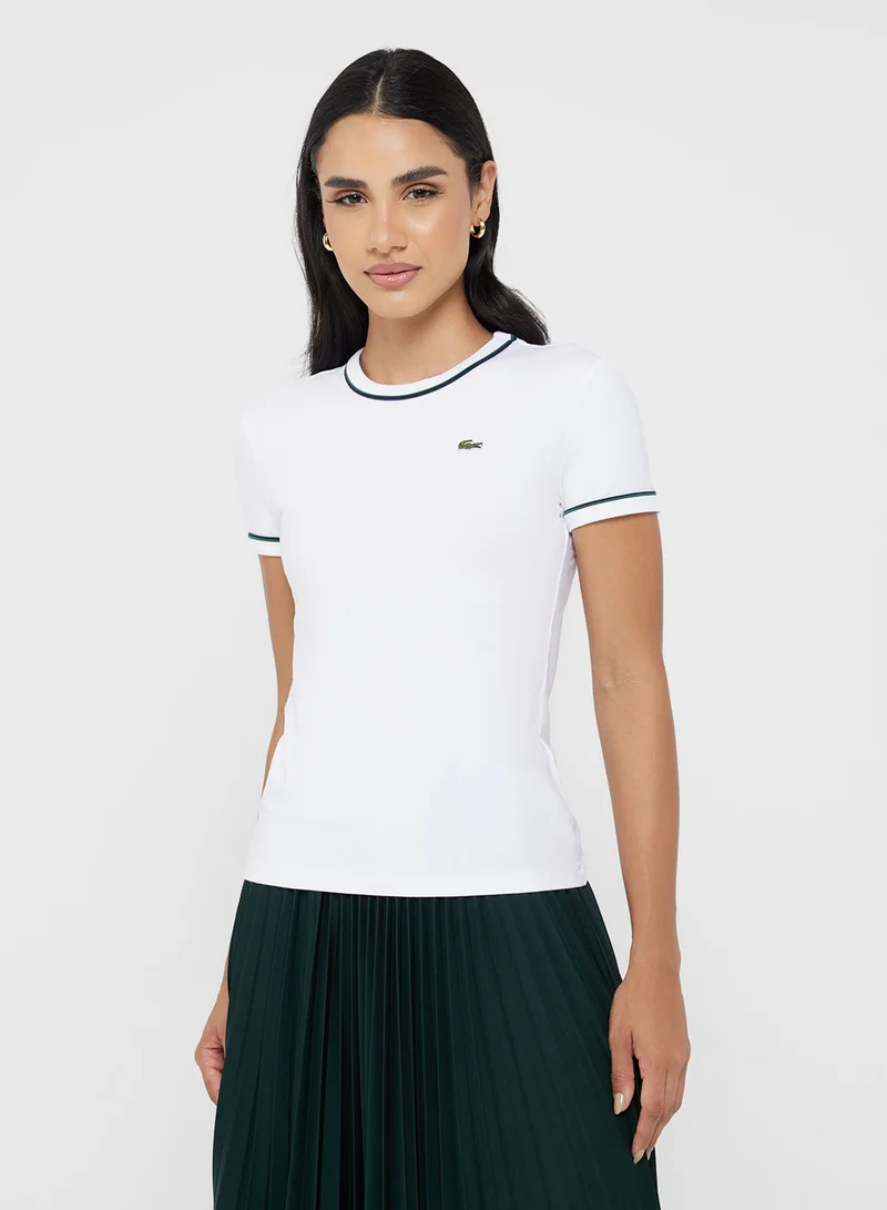 LACOSTE Slim Fit Contrast Accent T-Shirt