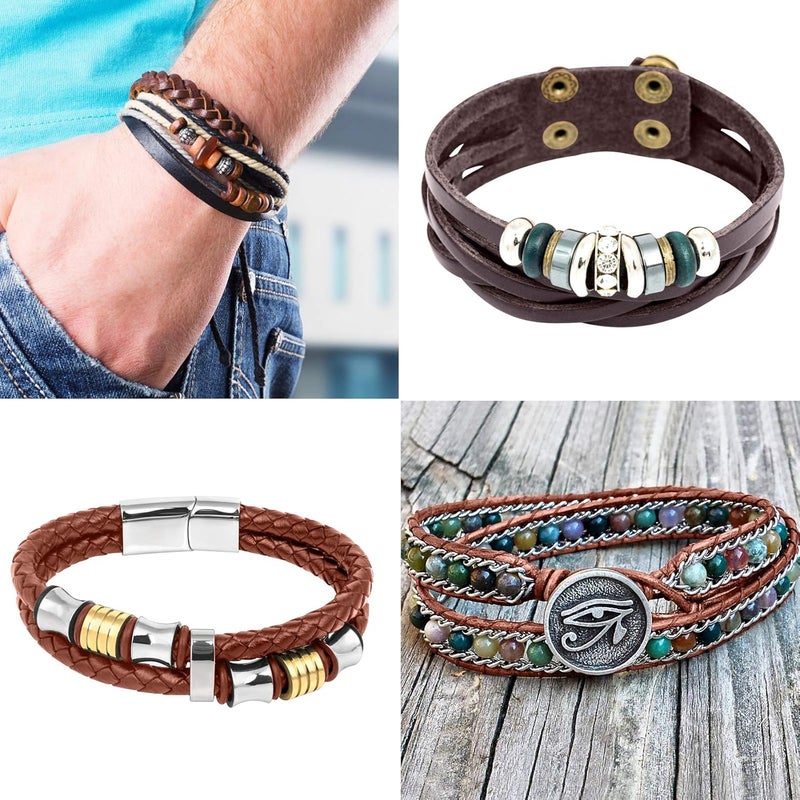 TeeLiy 3mm Flat Genuine Leather Cord, Leather Lace Strip Cord Braiding String for Jewelry Making, Leather Shoe Lace, Arts & Crafts (Red/Tan_5 Yards) - Image 4