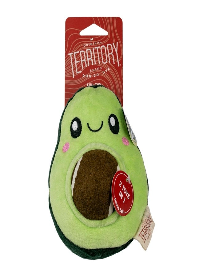 Territory 2 in 1 Plush Squeaker Removable Fetch Ball Dog Toy for Small Medium Large Dogs, Avocado - Image 4