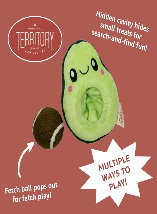 Territory 2 in 1 Plush Squeaker Removable Fetch Ball Dog Toy for Small Medium Large Dogs, Avocado - Image 5
