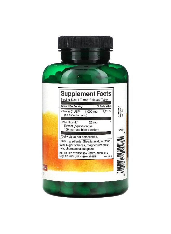 Swanson, Vitamin C with Rose Hips, 1,000 mg, 250 Tablets - Image 2