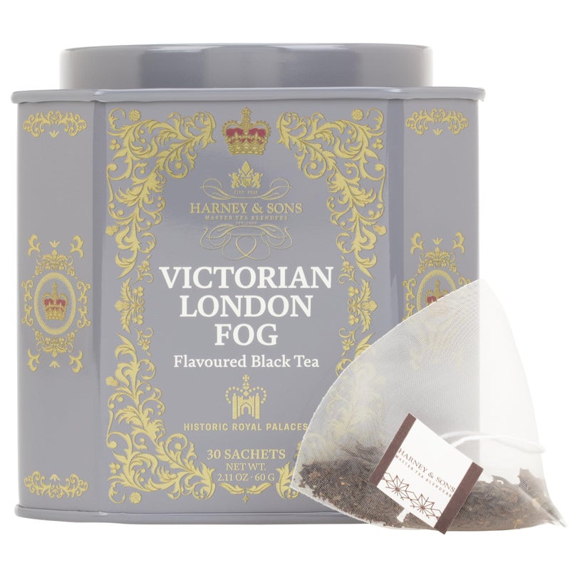 Harney & Sons Victorian London Fog Tea, Black and Oolong Tea with Citrus, Vanilla and Lavender | 30 Sachets, Historic Royal Palaces Collection (Tin Design May Vary) - Image 3