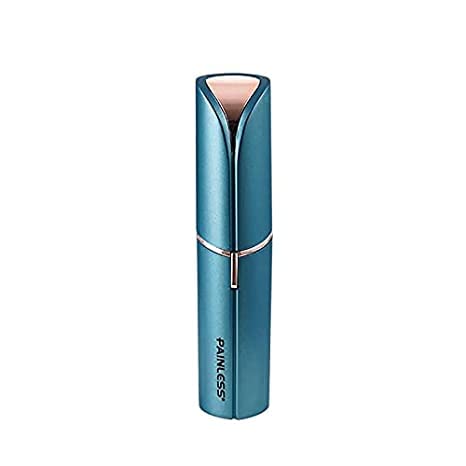 Cleanfly Hair Removal for Women, Painless Premium Eyebrow Trimmer USB Rechargeable Conture Hair Remover and Exfoliation Device for Face and Body with Built-in LED Light Lipstick Style (Blue) - Image 1